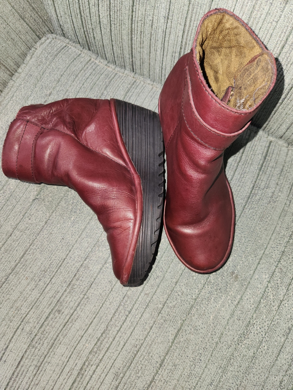 🍉Fly London Women's Burgundy Leather Ankle Boots